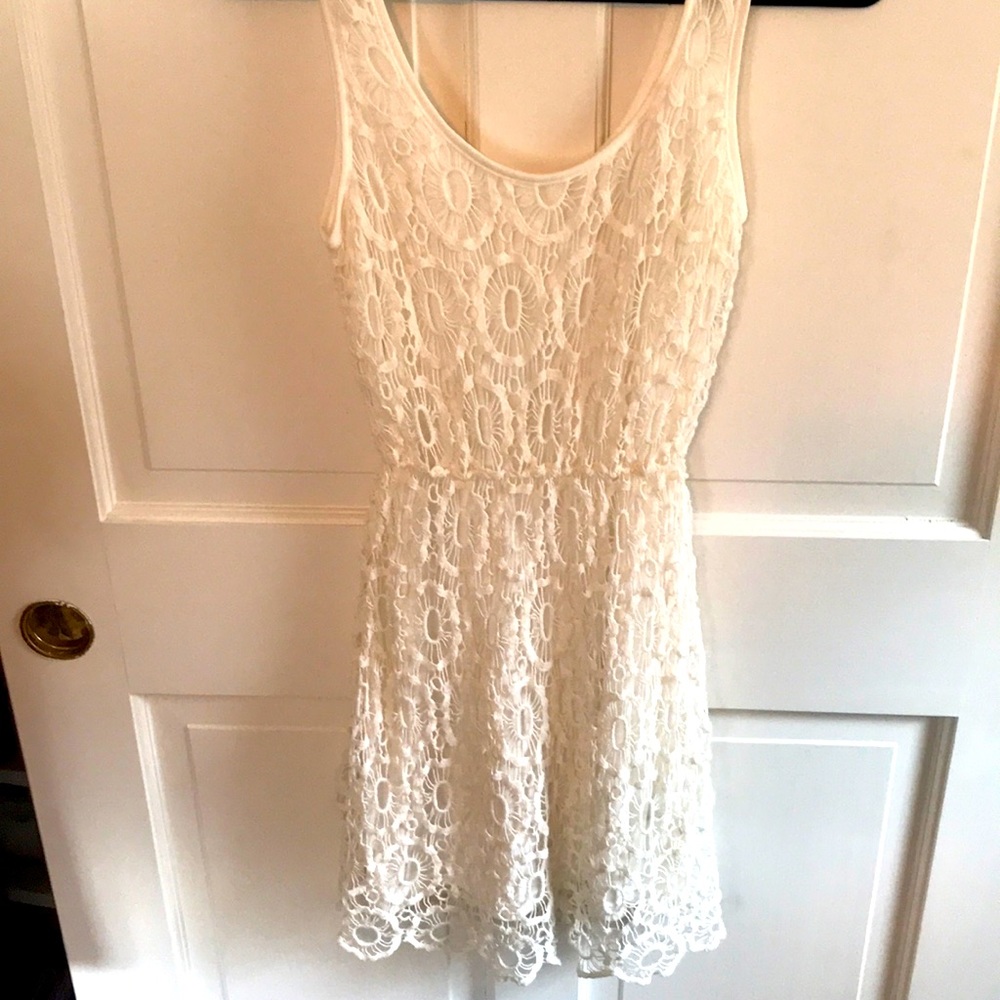 White lacey Lauren Conrad casual A-line dress